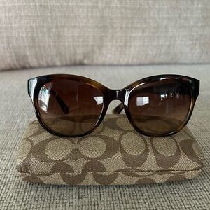 Coach Tortoise Shell Sunglasses with Patterned Case